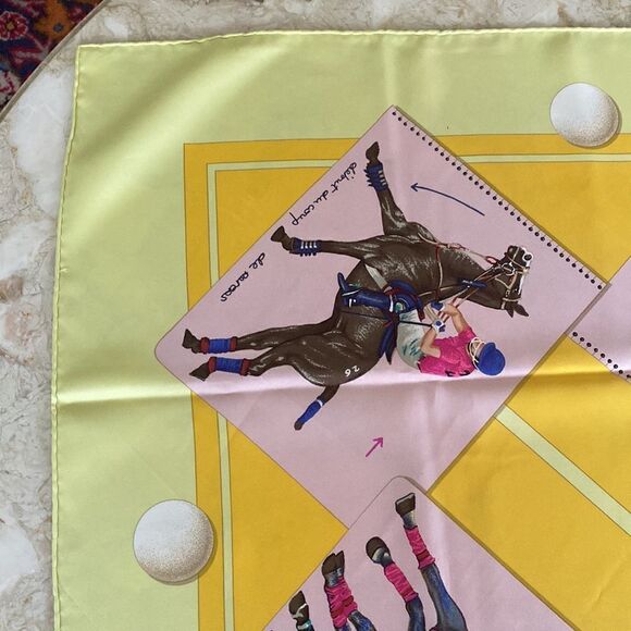 Hermès Le Monde du Polo 100% Silk Scarf 90cm - Picture 4 of 15